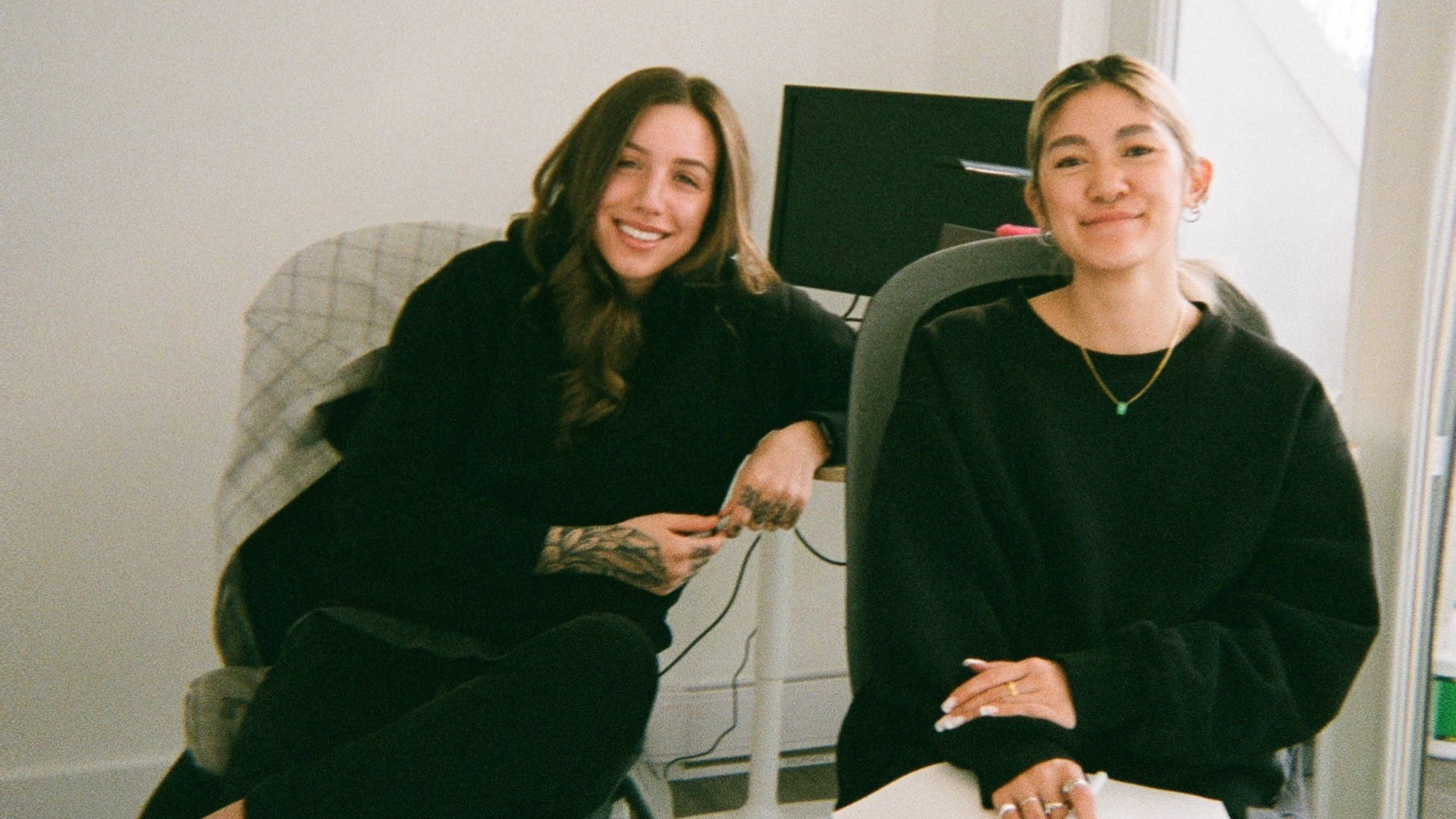 A photo of our Digital Content Specialist, Nadia, and our Associate Marketing Manager, Alison, at our East Vancouver office.