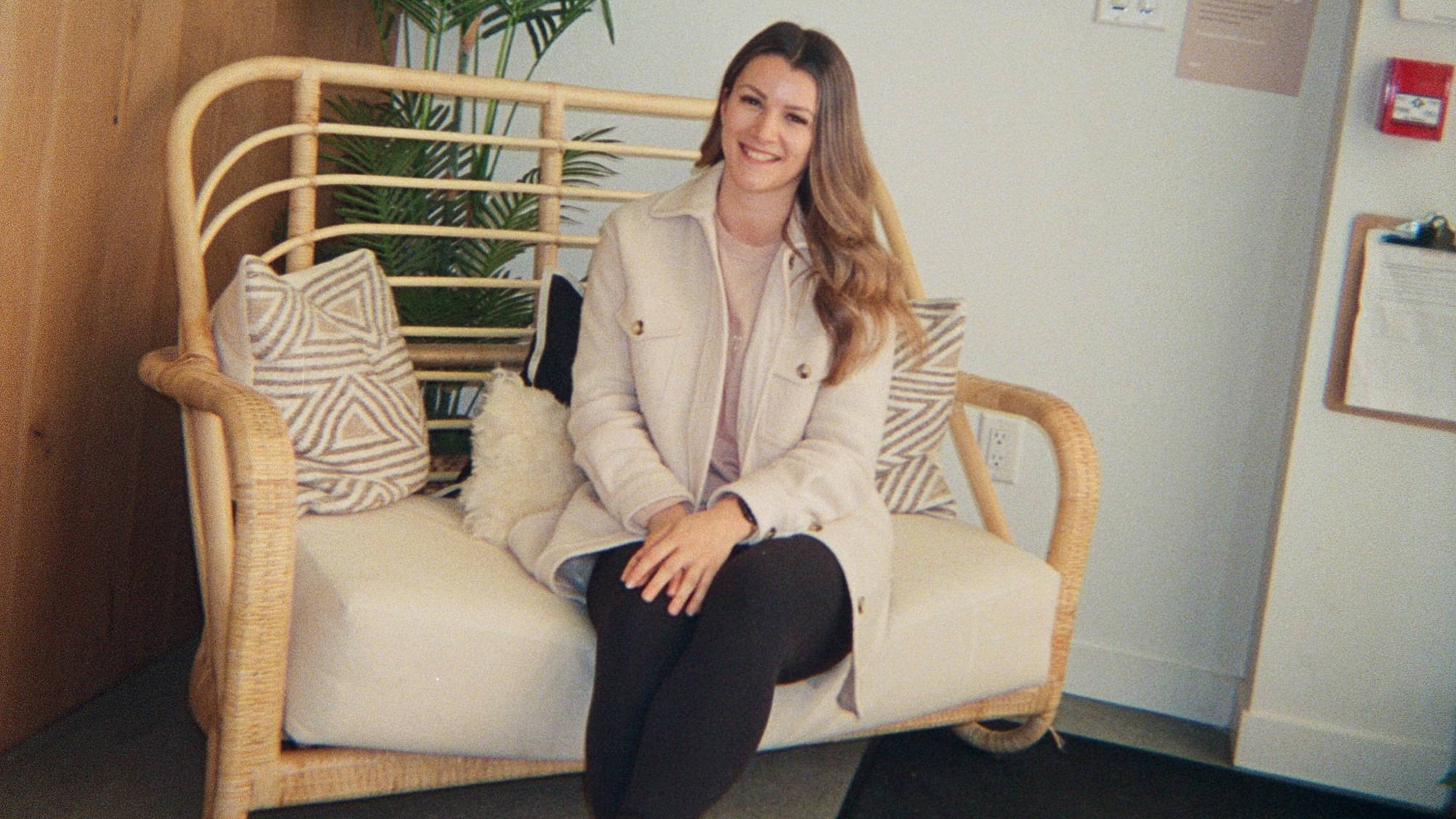 A photo of our Human Resources Generalist, Chiara, at our Burb Broadway location.
